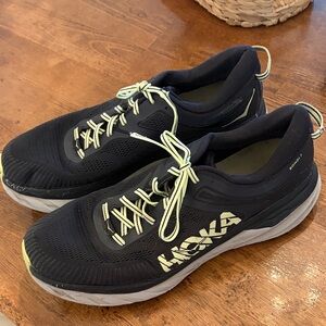Hoka Men's Black and Yellow Athletic Shoes